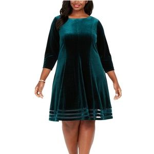 Jessica Howard | NWT | Women's Plus Velvet Illusion Dress
